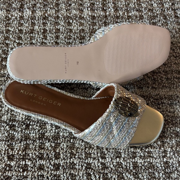 Kurt Geiger Women's Silver and Gold Slide Sandals - Picture 1 of 6
